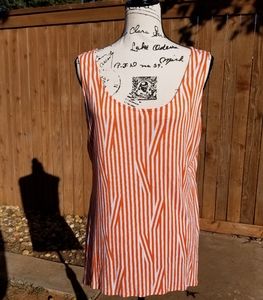 Cato orange and white striped tank XL